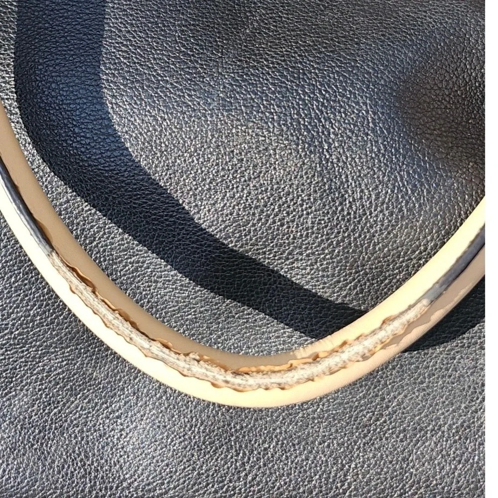 Michael Kors Black and Tan Large Leather Tote with Gold Accents